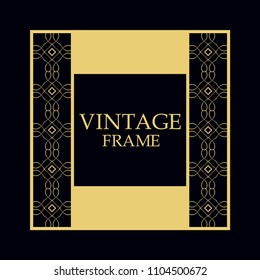 Vintage ornamental border frame on dark background