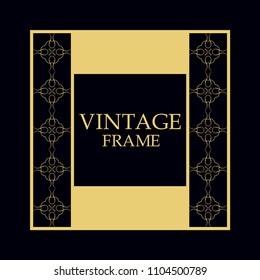 Vintage ornamental border frame on dark background