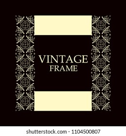 Vintage ornamental border frame on dark background