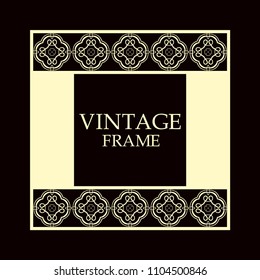 Vintage ornamental border frame on dark background