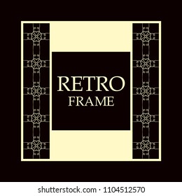 Vintage ornamental border frame on dark background