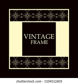 Vintage ornamental border frame on dark background