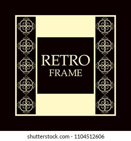 Vintage ornamental border frame on dark background