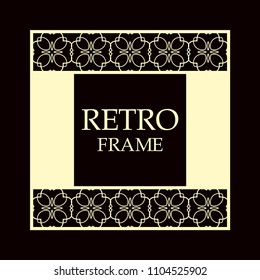 Vintage ornamental border frame on dark background