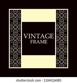 Vintage ornamental border frame on dark background