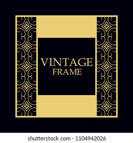 Vintage ornamental border frame on dark background