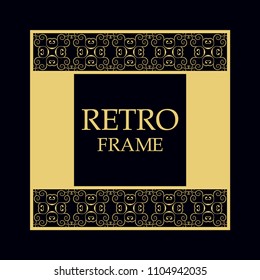 Vintage ornamental border frame on dark background