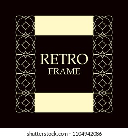 Vintage ornamental border frame on dark background