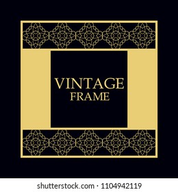 Vintage ornamental border frame on dark background