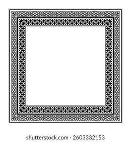 Vintage ornamental border frame. Template for design. Lace illustration for invitations and greeting cards, embroidery, laser cutting or engraving. Vector illustration