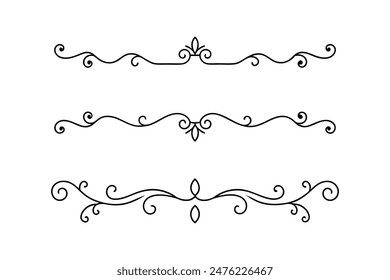 Vintage ornamental Borders elements icon vector set