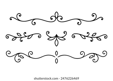Antiguas ornamental Bordes Elementos icono conjunto de Vectores
