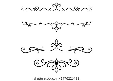 Vintage ornamental Borders elements icon vector set