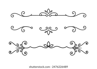 Vintage ornamental Borders elements icon vector set