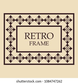 Vintage ornamental decorative label frame. Retro template for design