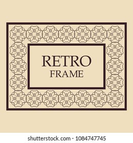 Vintage ornamental decorative label frame. Retro template for design