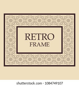 Vintage ornamental decorative label frame. Retro template for design