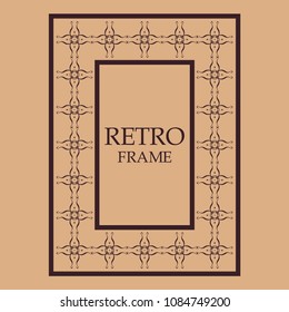 Vintage ornamental decorative label frame. Retro template for design