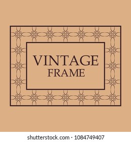 Vintage ornamental decorative label frame. Retro template for design