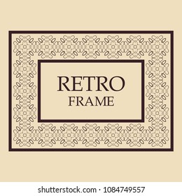 Vintage ornamental decorative label frame. Retro template for design