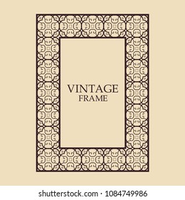 Vintage ornamental decorative label frame. Retro template for design