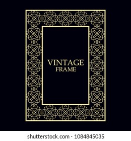 Vintage ornamental decorative label frame. Retro template for design