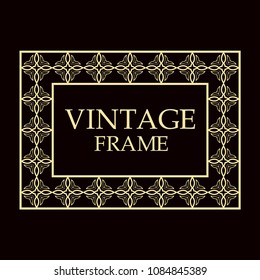 Vintage ornamental decorative label frame. Retro template for design