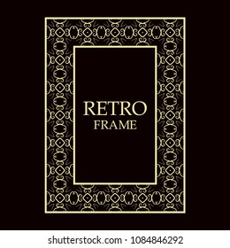 Vintage ornamental decorative label frame. Retro template for design