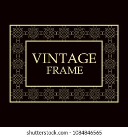 Vintage ornamental decorative label frame. Retro template for design