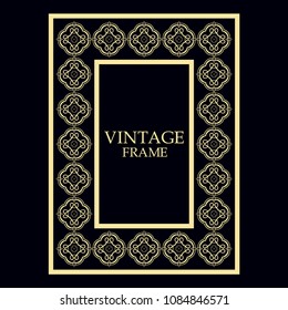 Vintage ornamental decorative label frame. Retro template for design