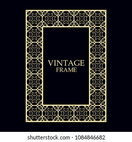 Vintage ornamental decorative label frame. Retro template for design