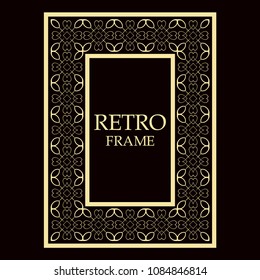 Vintage ornamental decorative label frame. Retro template for design