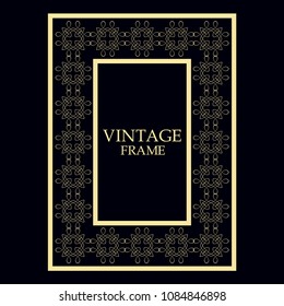 Vintage ornamental decorative label frame. Retro template for design