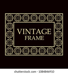 Vintage ornamental decorative label frame. Retro template for design