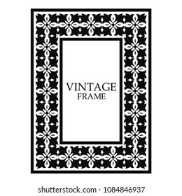 Vintage ornamental decorative label frame. Retro template for design