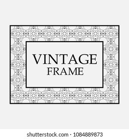 Vintage ornamental decorative label frame. Retro template for design