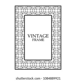 Vintage ornamental decorative label frame. Retro template for design