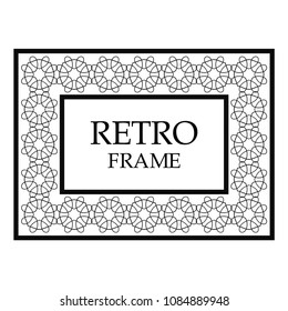 Vintage ornamental decorative label frame. Retro template for design