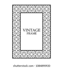 Vintage ornamental decorative label frame. Retro template for design
