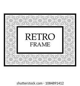Vintage ornamental decorative label frame. Retro template for design