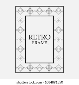 Vintage ornamental decorative label frame. Retro template for design