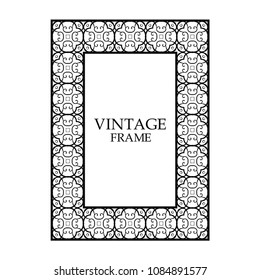 Vintage ornamental decorative label frame. Retro template for design