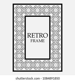 Vintage ornamental decorative label frame. Retro template for design