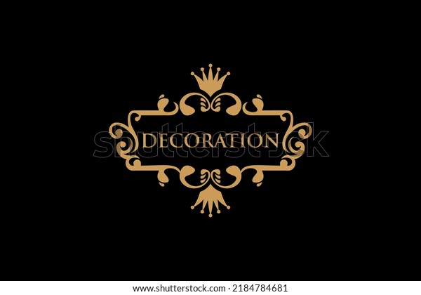 Vintage ornamental decorative, retro luxury golden\
wreath emblem and baroque heraldic wedding frame, Boutique Logo\
Design