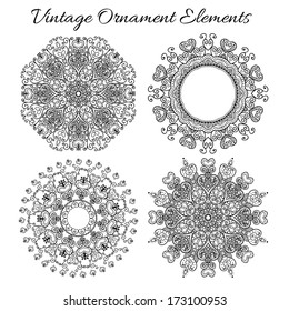 Vintage ornamental decorative vector elements