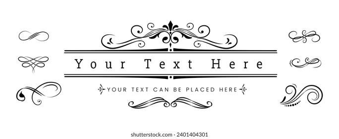 Vintage ornamental design elements illustration	