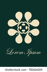 Vintage ornamental emblem. Luxury elegant ornament. Flourished logo. Element for brochures. Template for design. Vector illustration