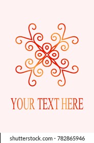 Vintage ornamental emblem. Luxury elegant ornament. Flourished logo. Element for brochures. Template for design. Vector illustration