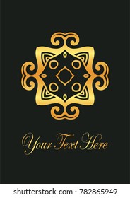 Vintage ornamental emblem. Luxury elegant ornament. Flourished logo. Element for brochures. Template for design. Vector illustration