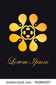 Vintage ornamental emblem. Luxury elegant ornament. Flourished logo. Element for brochures. Template for design. Vector illustration